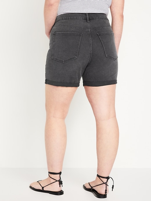 Image number 6 showing, High-Waisted Wow Jean Shorts -- 5-inch inseam