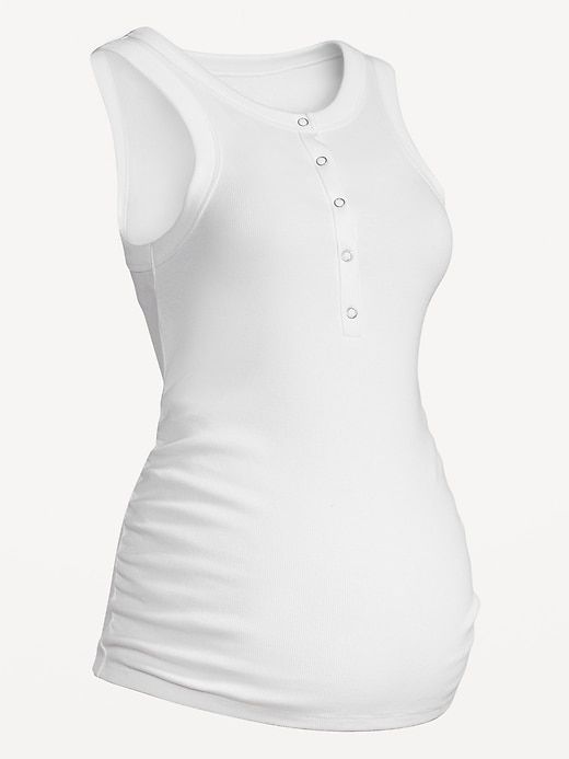 Image number 8 showing, Maternity High-Neck Henley Tank Top