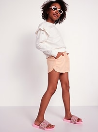 View large product image 3 of 4. Linen-Blend Drawstring Shorts for Girls