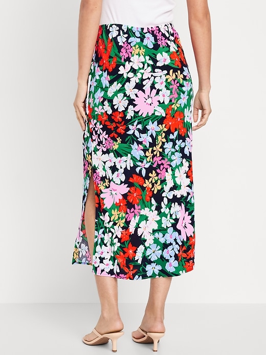 Image number 2 showing, High-Waisted Midi Slip Skirt