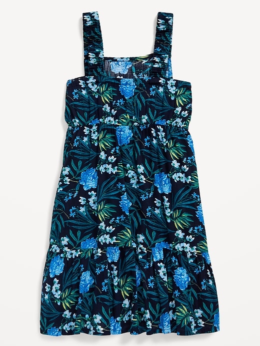 View large product image 2 of 2. Printed Sleeveless Tiered Dress for Girls