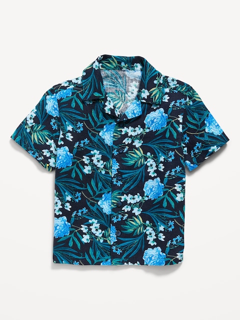Printed Short-Sleeve Camp Shirt for Toddler Boys