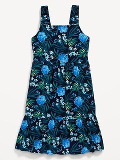 Printed Sleeveless Tiered Dress for Girls