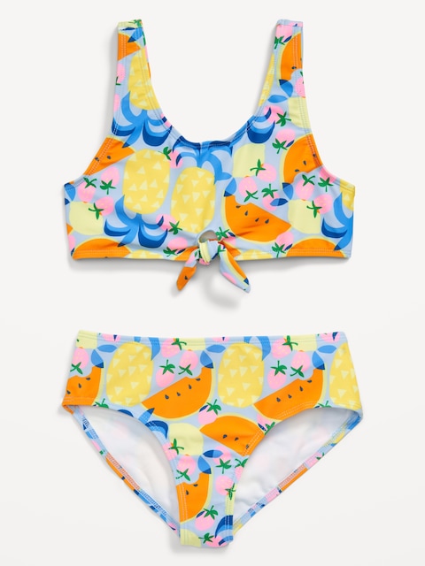 Tie-Front Bikini Swim Set for Girls