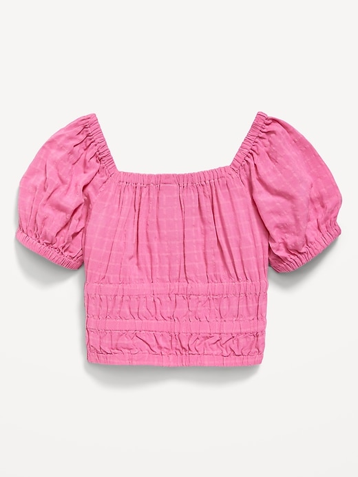 View large product image 2 of 2. Puff-Sleeve Smocked Top for Girls
