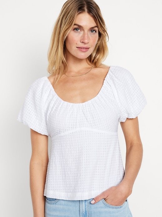 Image number 1 showing, V-Neck Seersucker Top