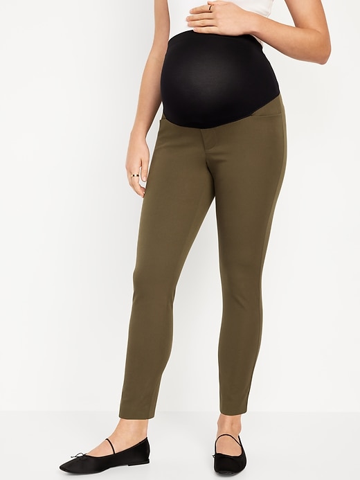 Image number 1 showing, Maternity Full-Panel Pixie Ankle Pants