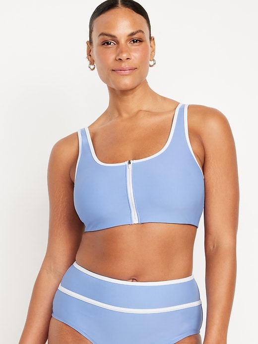 Image number 5 showing, Zip-Front Bikini Swim Top