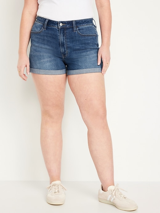 Image number 5 showing, High-Waisted Wow Jean Shorts -- 3-inch inseam