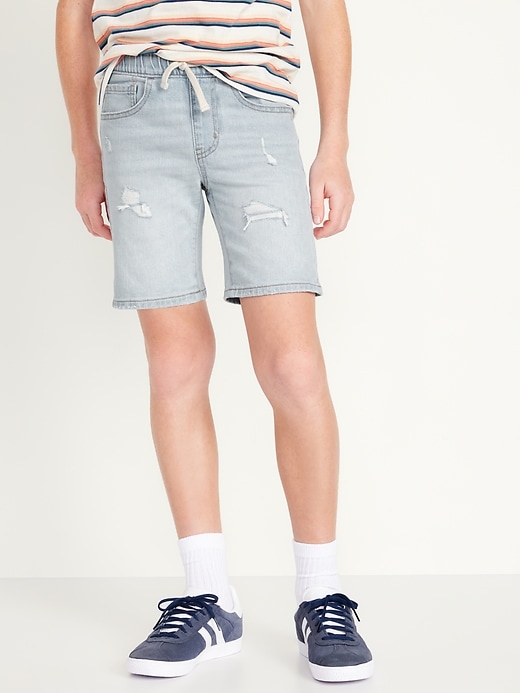 View large product image 1 of 5. Knee Length 360° Stretch Pull-On Jean Shorts for Boys