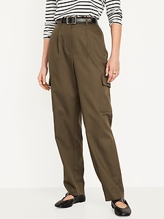 Plus Size Sports Cargo Pants, Women's Plus Solid Elastic High * Slight  Stretch Trousers With Pockets