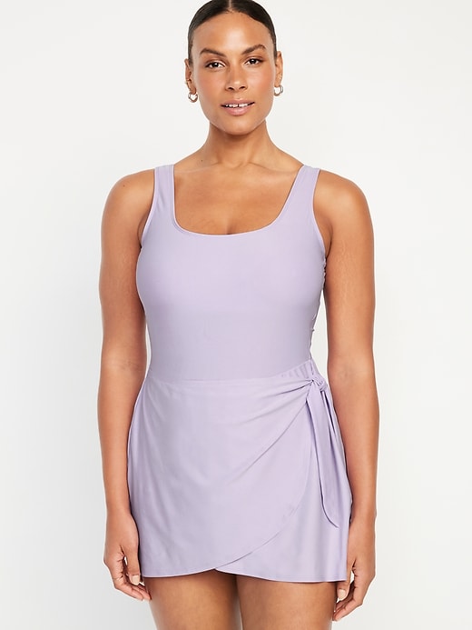 Image number 6 showing, Matte Side-Tie Swim Dress