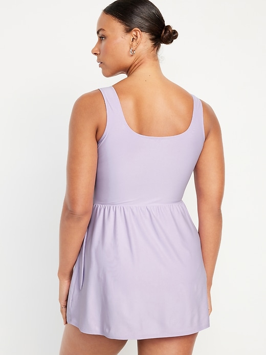 Image number 5 showing, Matte Side-Tie Swim Dress