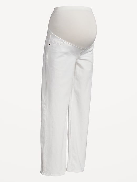 Image number 2 showing, Maternity Full-Panel Wide Leg Jeans