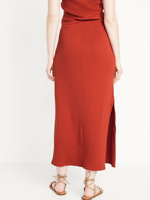 Image number 2 showing, High-Waisted Rib-Knit Maxi Skirt