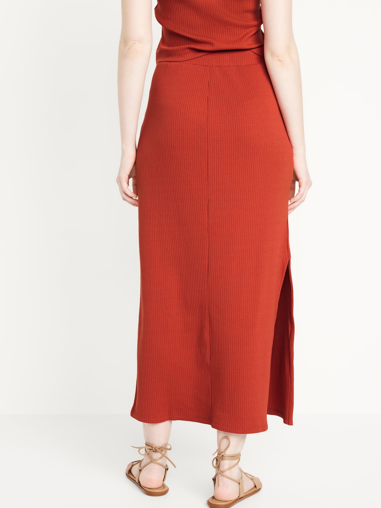 Basics High Waisted Jersey Knit Maxi Skirt