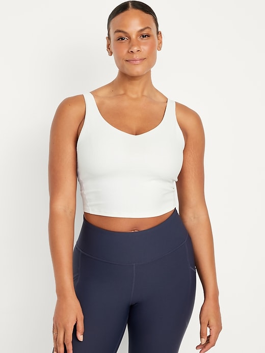 Image number 5 showing, Light Support PowerSoft Ribbed Longline Sports Bra