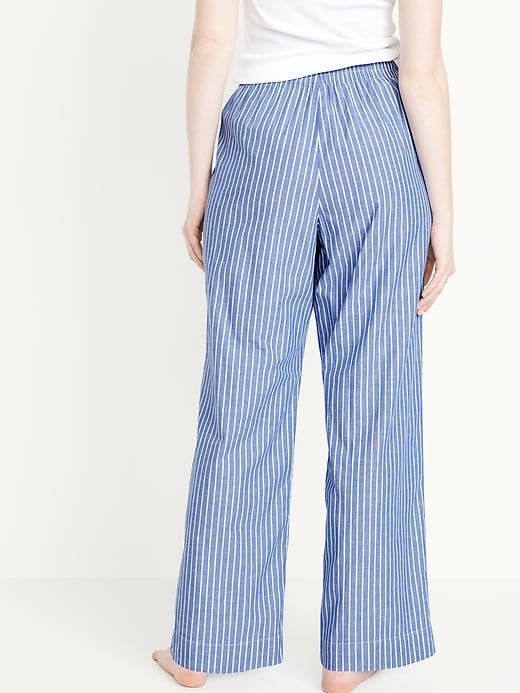 Image number 2 showing, High-Waisted Poplin Pajama Pant