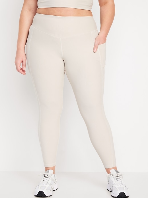 Image number 7 showing, High-Waisted PowerSoft Ribbed 7/8 Leggings