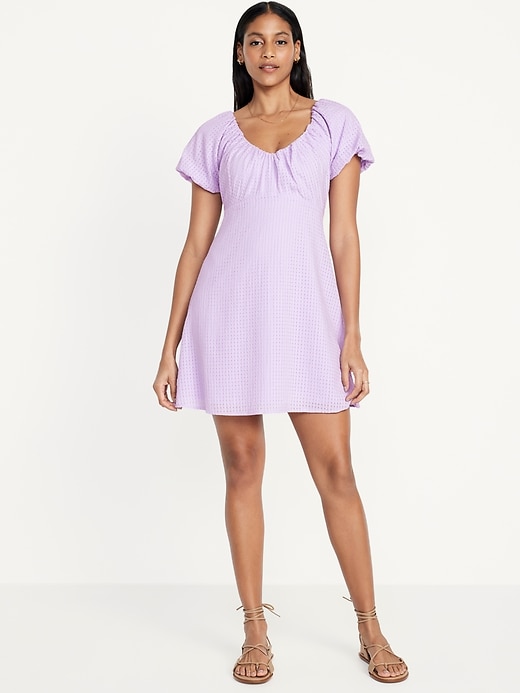 Image number 1 showing, Flutter-Sleeve Mini Swing Dress