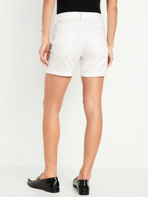 Image number 7 showing, High-Waisted Wow Jean Shorts -- 5-inch inseam