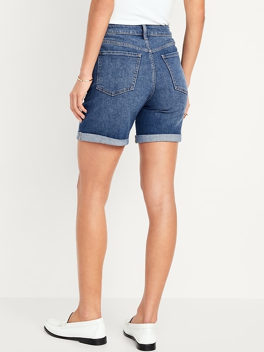 Image number 2 showing, High-Waisted Wow Jean Shorts -- 7-inch inseam