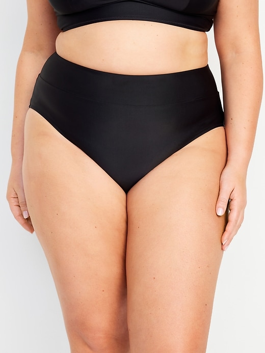 Image number 7 showing, Banded High-Waist Bikini Swim Bottoms