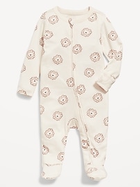 Image number 1 showing, Unisex 2-Way-Zip Sleep & Play Printed Footed One-Piece for Baby