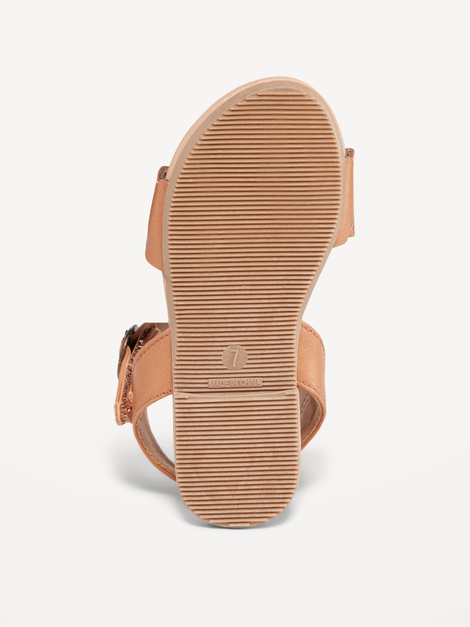 Faux-Leather Scallop-Trim Sandals for Toddler Girls