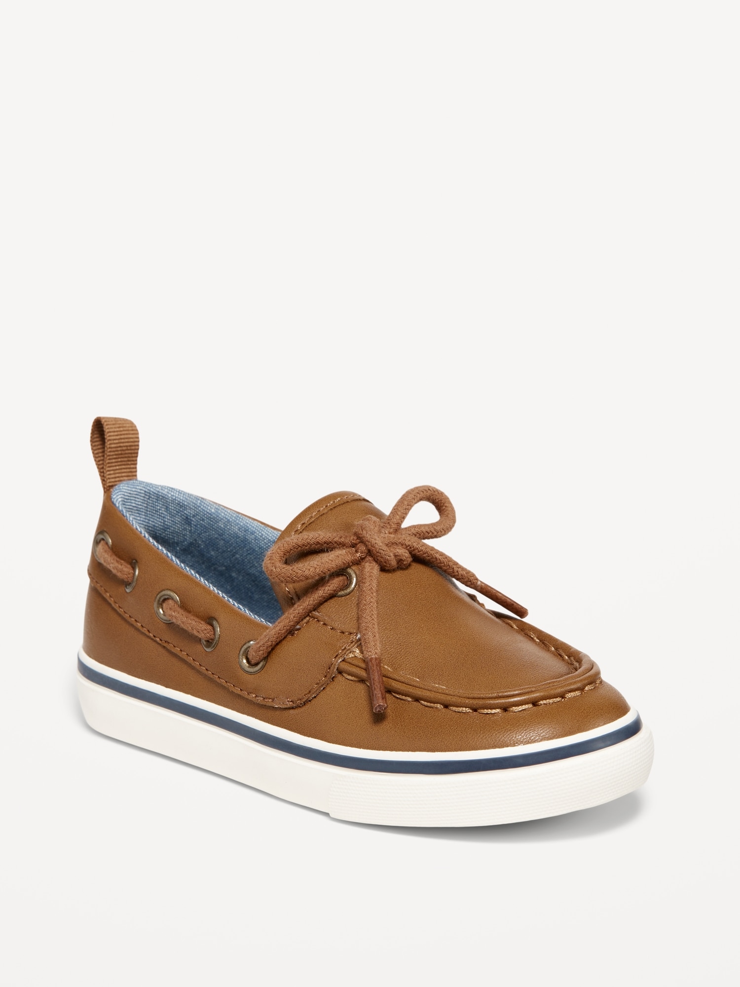 Faux-Leather Boat Shoes for Toddler Boys