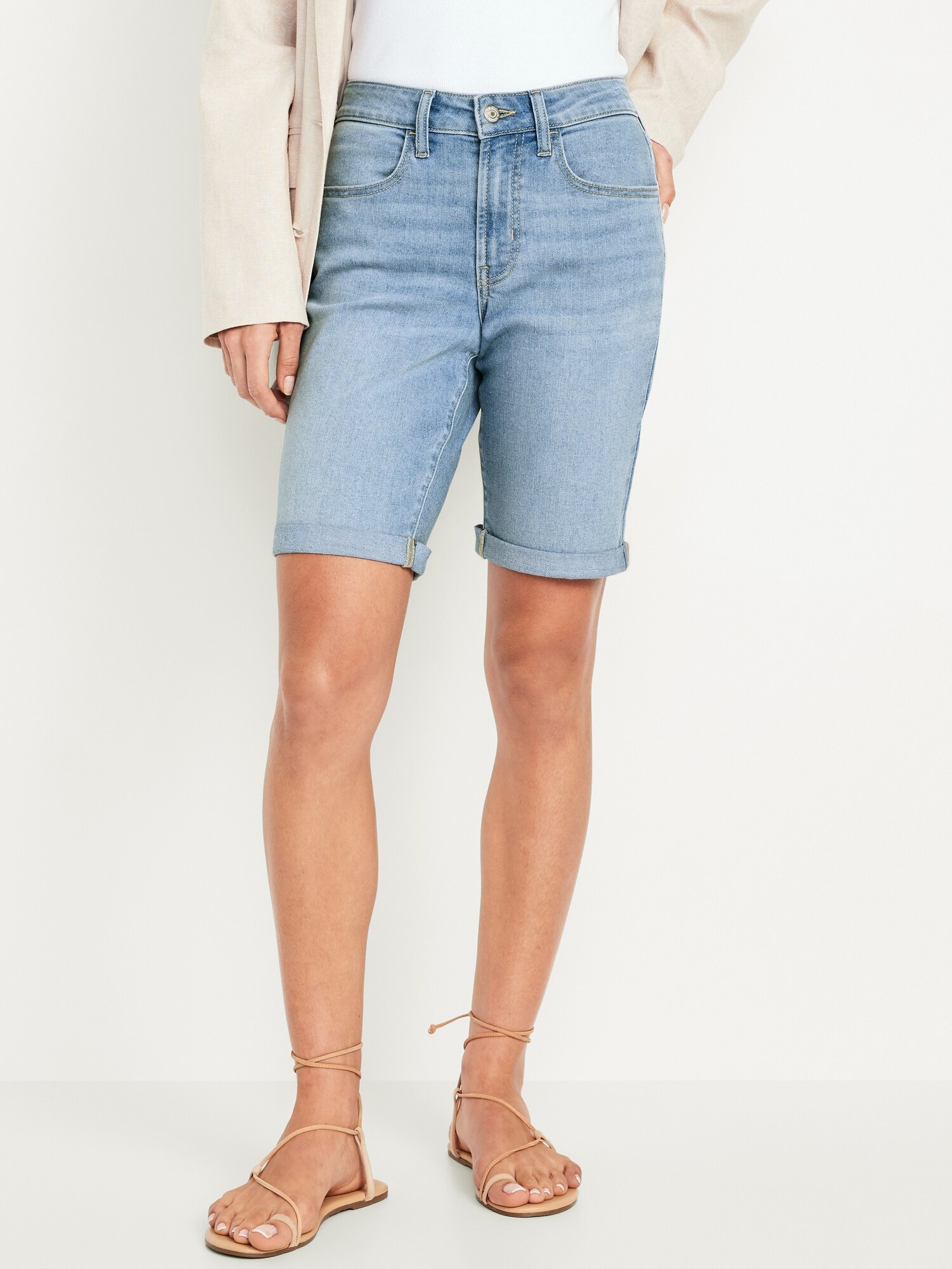 Denim hotsell shorts cuffed