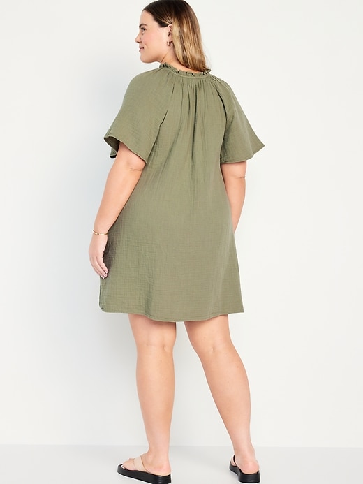 Image number 8 showing, Crinkle Gauze Mini Swing Dress