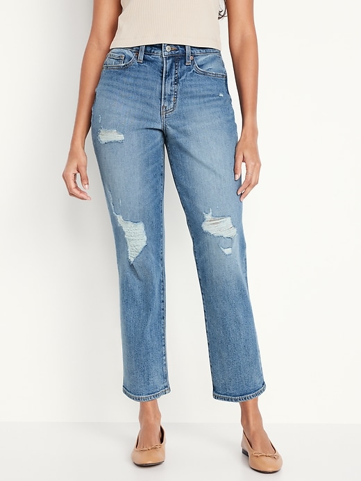 Image number 1 showing, Curvy High-Waisted OG Straight Ankle Jeans