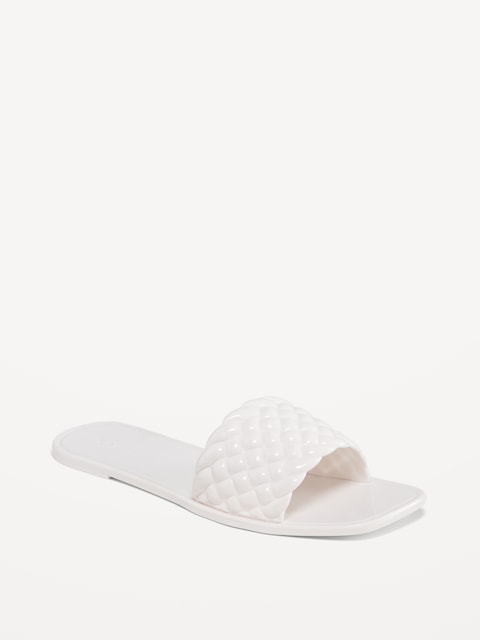 Quilted Jelly Slide Sandals