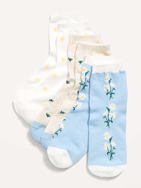 Novelty Quarter Crew Socks 3-Pack