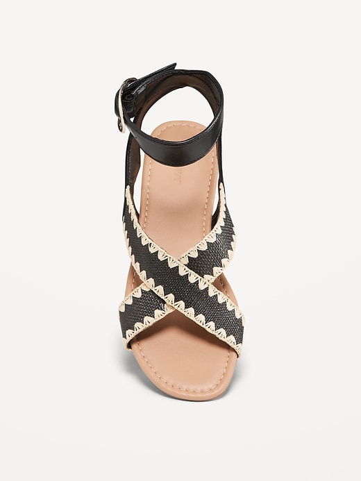 Image number 6 showing, Faux-Leather Cross-Strap Buckle Sandals