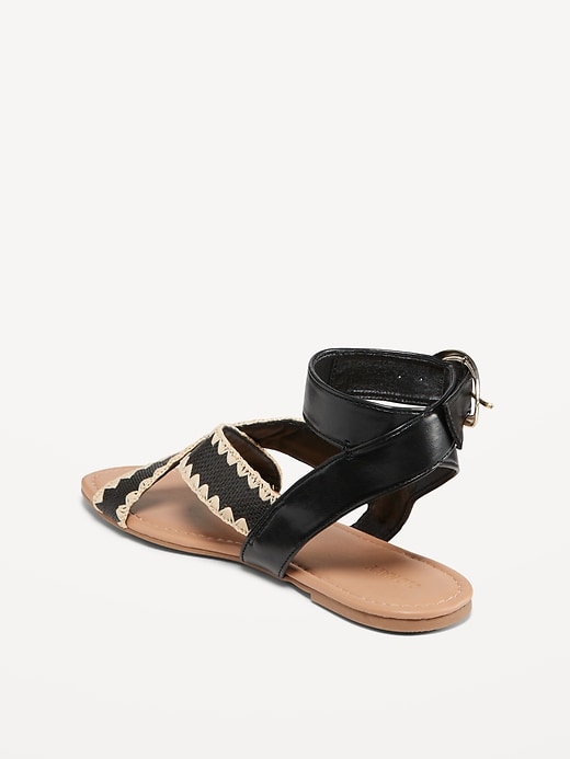 Image number 8 showing, Faux-Leather Cross-Strap Buckle Sandals