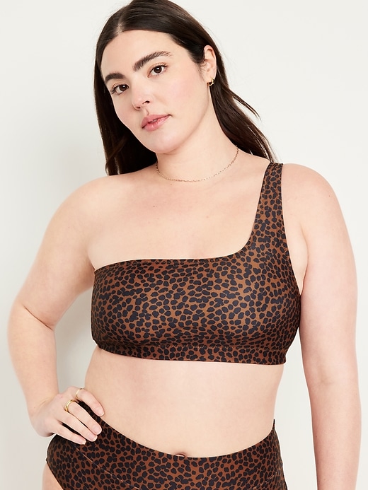 Image number 5 showing, Printed One-Shoulder Bikini Swim Top