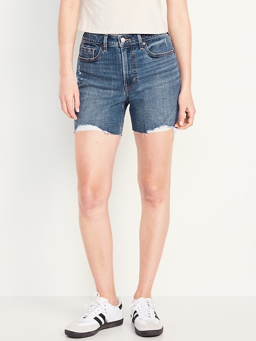 Image number 1 showing, High-Waisted OG Jean Shorts -- 5-inch inseam