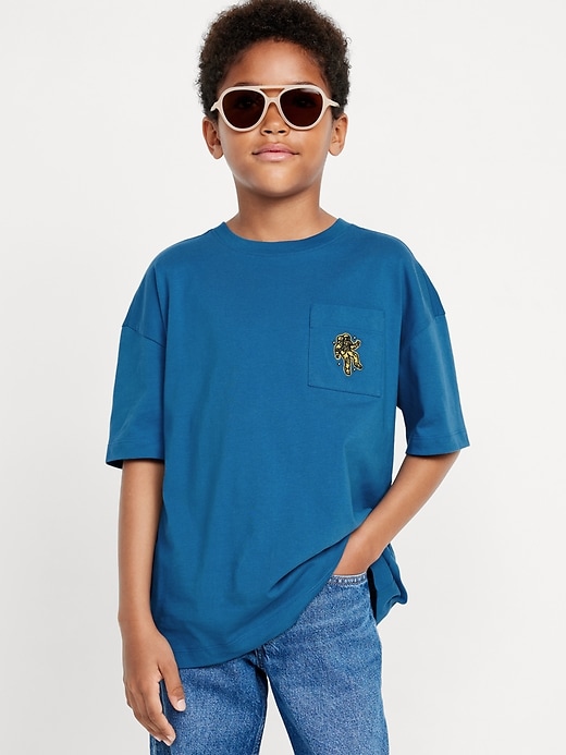 View large product image 1 of 3. Oversized Short-Sleeve Graphic Pocket T-Shirt for Boys
