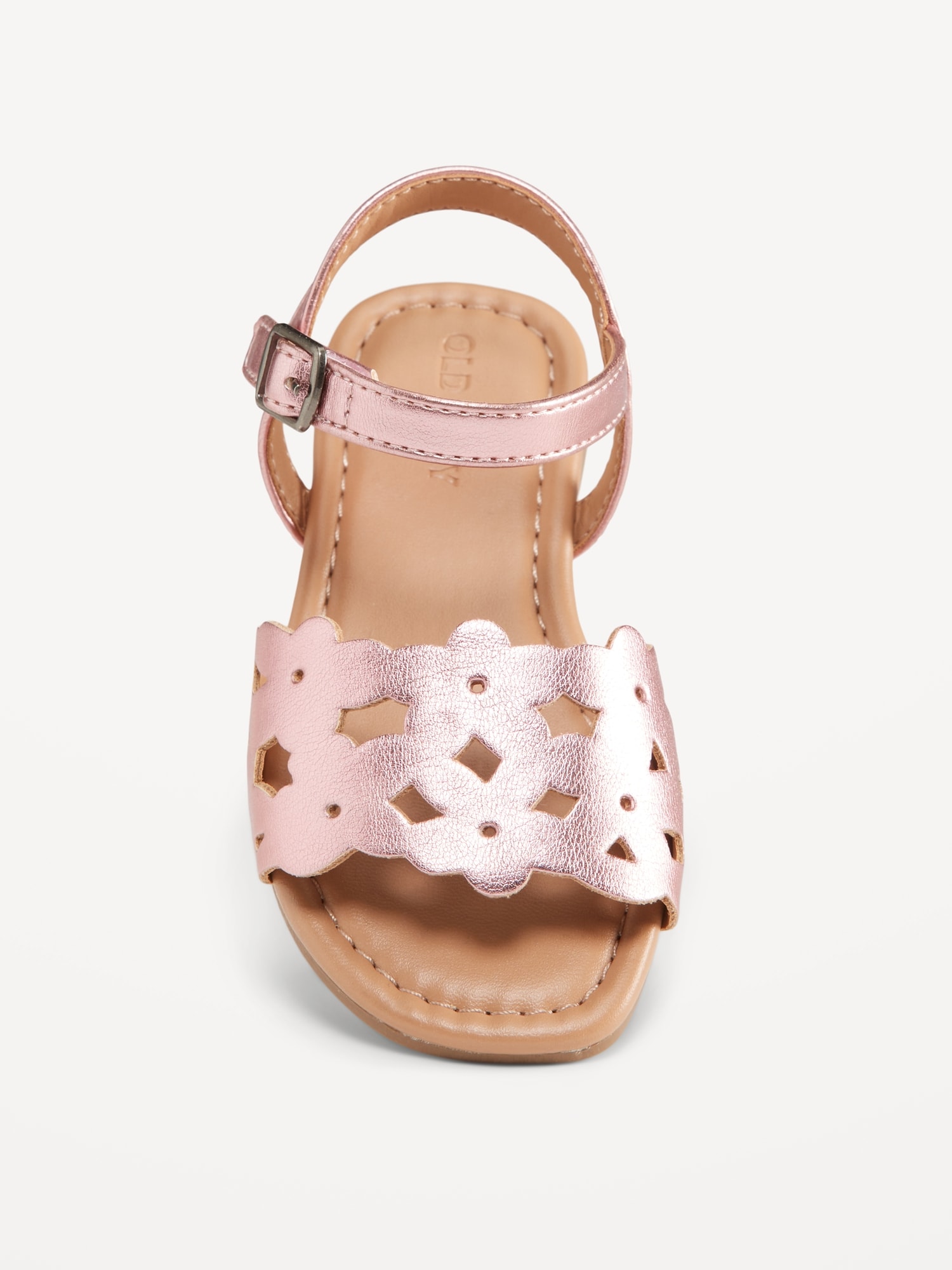 Faux-Leather Cutout Sandals for Toddler Girls