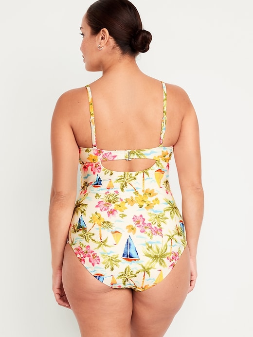 Maternity Printed Twist-Front Nursing Swimsuit