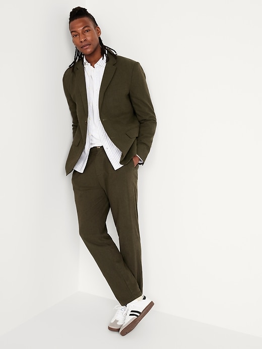 Image number 7 showing, Loose Taper Linen-Blend Ankle Pants