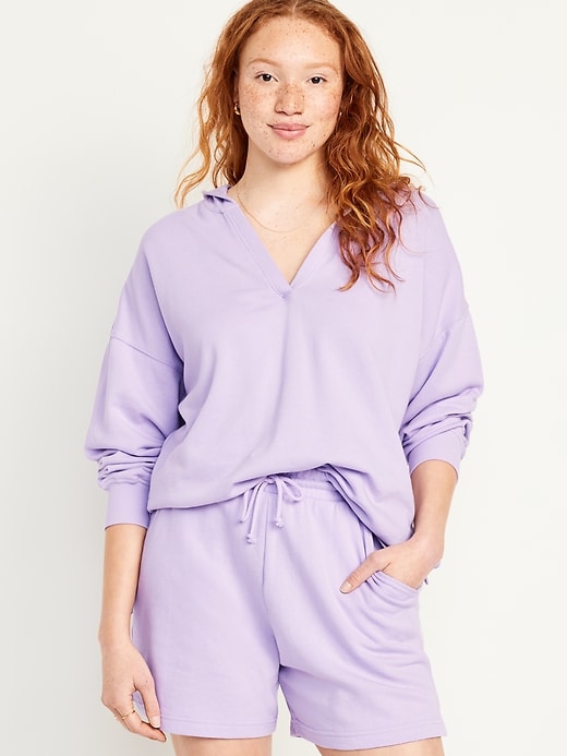 Image number 1 showing, Oversized French-Terry Tunic Hoodie