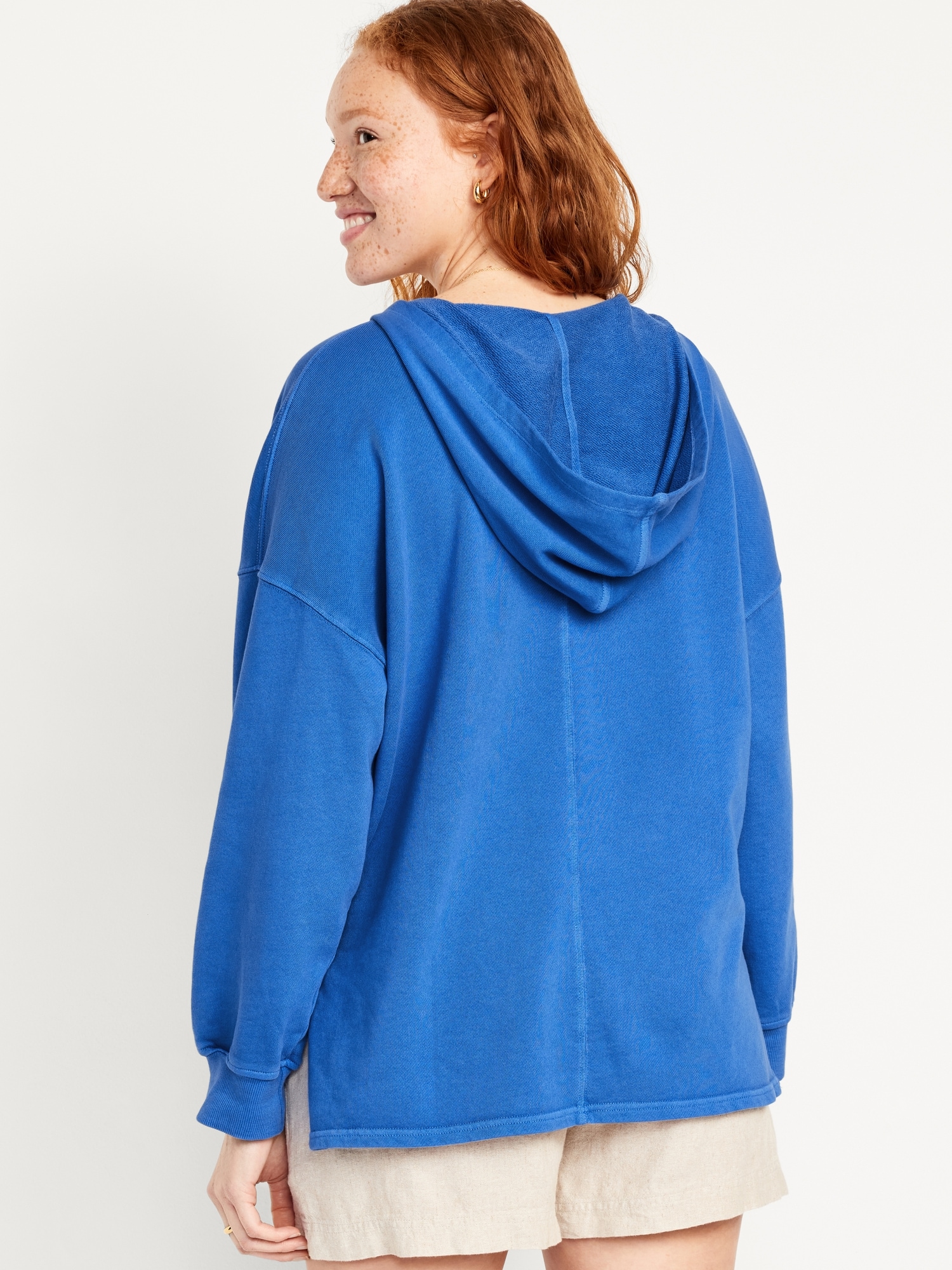Old Navy Oversized Live-In French-Terry Tunic Hoodie for Women