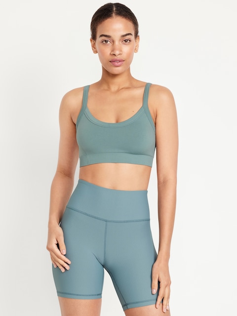 Light Support Fluid Seamless Ribbed Sports Bra