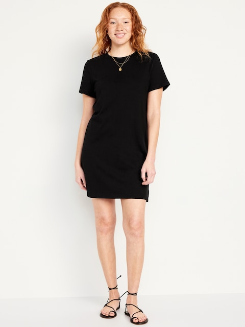 Crew-Neck Mini T-Shirt Dress