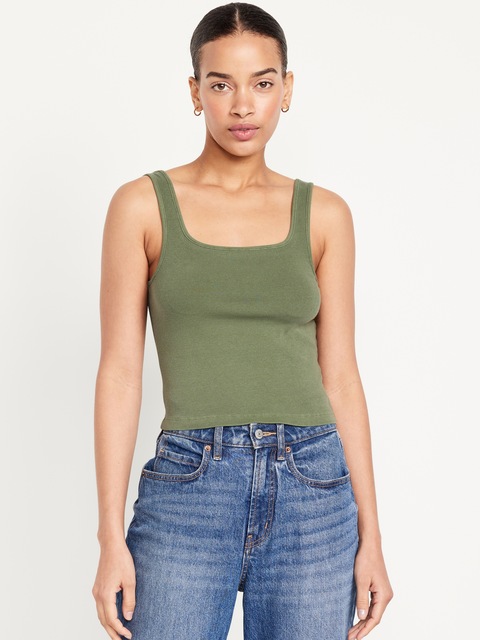 Ultra-Crop Tank Top - Olive
