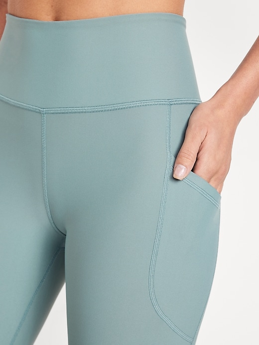 L'image numéro 4 présente Legging PowerSoft à poche à taille haute pleine longueur