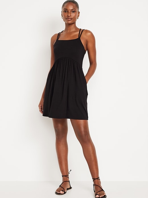 Narrow Strap Fit & Flare Mini Dress グレー Fit & Flare Strappy Mini Dress | Old Navy